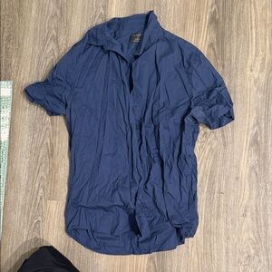 Primark Navy Short-Sleeve Button-Down Shirt